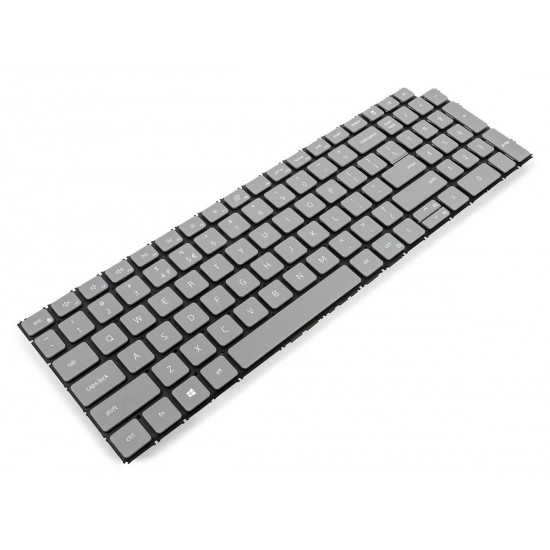 Tastatura Laptop, Dell, Inspiron 3510, 3520, iluminata, gri deschis, layout US