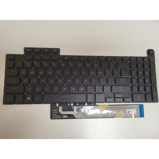 Tastatura Laptop Gaming, Asus, TUF A16 Advantage Edition FA617, FA617XS, FA617NS, FA617NSR, iluminata, neagra, layout US