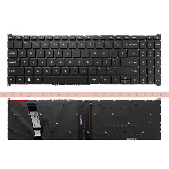 Tastatura Laptop, Acer, Aspire 5 A515-57, A515-57G, N22C6, iluminata, neagra, layout US