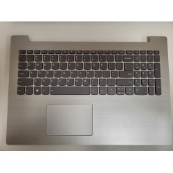 Carcasa superioara cu tastatura palmrest Laptop, Lenovo, IdeaPad 330-15ICH Type 81FX, 5CB0R46921, AP17P000120, Platinum Grey, iluminata, layout US