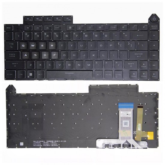 Tastatura Laptop, Gaming, Asus, ROG Strix Scar 16 G634, G634J, G634JZ, G634JZR, G634JY, G634JYR, iluminata, 4 Zone RGB, layout US