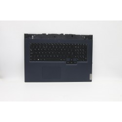 Carcasa superioara cu tastatura palmrest Laptop, Lenovo, Legion 5-17ACH6H Type 82JY, 5CB1C19228, AP22F000A00, Phantom Blue, iluminata, layout UK