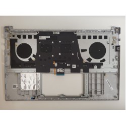 Carcasa cu tastatura palmrest Laptop, Asus, VivoBook Pro 15 K3500, K3500P, K3500PC, K3500PA, K3500PH, 90NB0UU1-R31US, 90NB0UU1-R31UI0, 139XJDTAJN20, iluminata, argintie, layout US