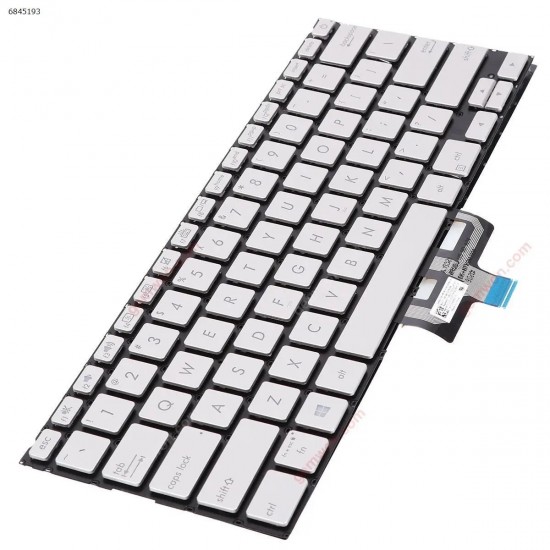 Tastatura Laptop, Asus, ZenBook 14 0KN1-5Z2TW13, 0KNB0-262HTY00, NSK-WR1BU, iluminata, argintie, layout US