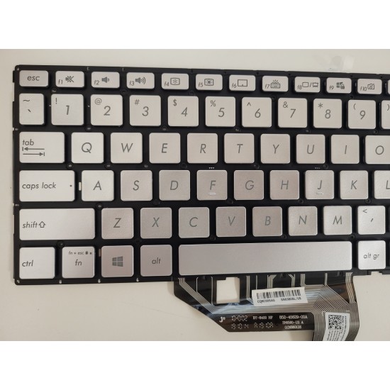 Tastatura Laptop, Asus, VivoBook 15 X532, X532EQ, X532FA, X532FL, iluminata, argintie, layout US