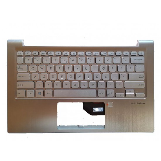 Carcasa superioara cu tastatura palmrest Laptop, Asus, VivoBook S13 S330F, S330FA, S330FN, S330FL, S330U, S330UA, S330UN, 90NB0JD2-R31US0, 13NB0JF1P05111, iluminata, layout US