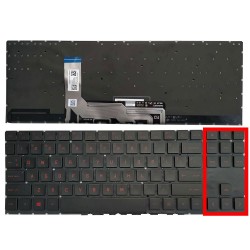 Tastatura Laptop, HP, Omen 16-K, iluminata, rosie, layout US