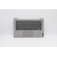 Carcasa superioara cu tastatura palmrest Laptop, Lenovo, IdeaPad 5-14IIL05 Type 81YH, 5CB1A14135, AP2UZ000500, AM2UZ000920, iluminata, argintie, layout US