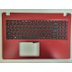 Carcasa superioara cu tastatura palmrest Laptop, Acer, Aspire 5 A515-52, A515-52G, A515-52KG, 6B.H58N2.001, AM2CE000A00,  rosie, layout US