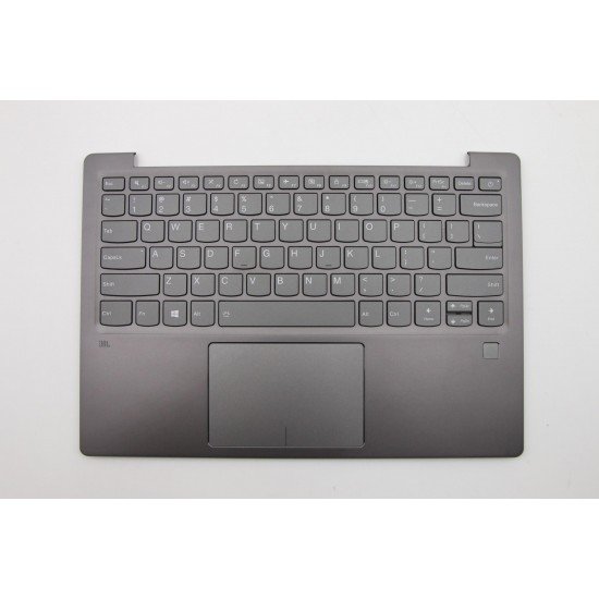 Carcasa superioara cu tastatura palmrest Laptop, Lenovo, IdeaPad 720S-13IKB Type 81A8, 81BV, 5CB0P19030, AM149000730, iluminata, gri, layout US