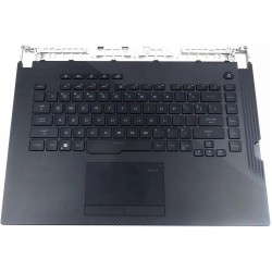 Carcasa superioara cu tastatura palmrest Laptop Gaming, Asus, ROG Strix G G531GV, G531GW, G531GW-1A, 90NR01N1-R31US0, 13N1-8HA0D01, 13NR01N1AP0101, iluminata, conector RGB 20 pini, conector touchpad 6 pini, layout US