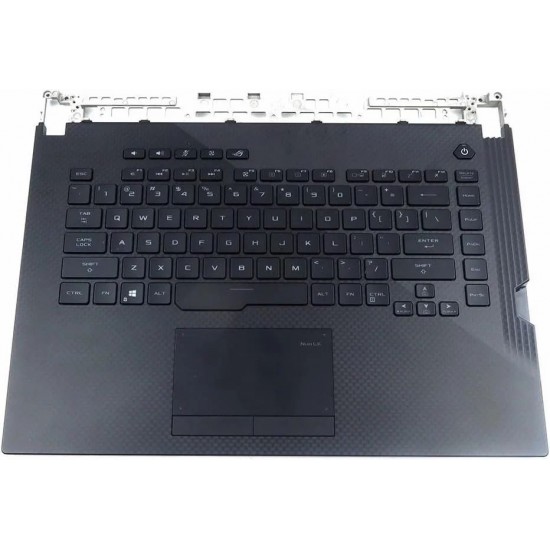 Carcasa superioara cu tastatura palmrest Laptop Gaming, Asus, ROG Strix G G531GV, G531GW, G531GW-1A, 90NR01N1-R31US0, 13N1-8HA0D01, 13NR01N1AP0101, iluminata, conector RGB 20 pini, conector touchpad 6 pini, layout US