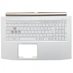 Carcasa superioara cu tastatura palmrest Laptop Gaming, Acer, Helios 300 G3-571, G3-573, PH315-51, N17C1, 6B.Q4HN2.001, AM211000410, iluminata, alba, layout US