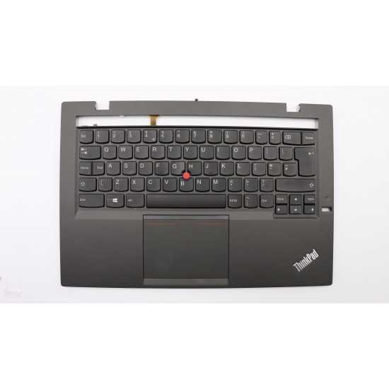 Carcasa superioara cu tastatura palmrest Laptop, Lenovo, X1 Carbon 2nd Gen Type 20A7, 20A8, 04X6517, 04X6554, 60.4LY09.022, iluminata, layout UK