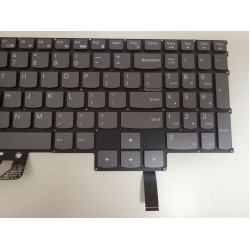 Tastatura Laptop Gaming, Lenovo, IdeaPad 3 16IAH7 Type 82SA, iluminata RGB 20 pini, gri, layout US