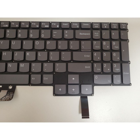 Tastatura Laptop Gaming, Lenovo, IdeaPad 3 15ARH7 Type 82SB, iluminata RGB 20 pini, gri, layout US