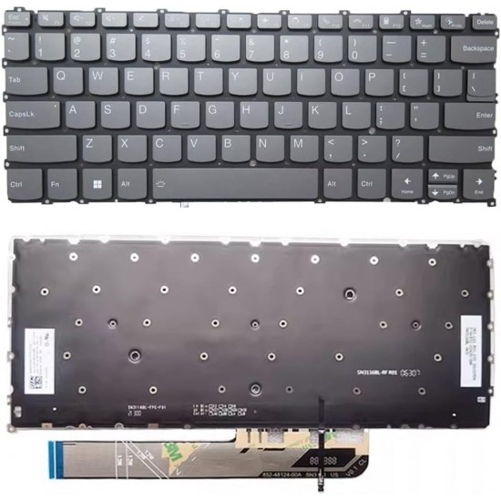 Tastatura Laptop, Lenovo, Yoga 6 13ALC7 Type 82UD, iluminata, gri, layout US