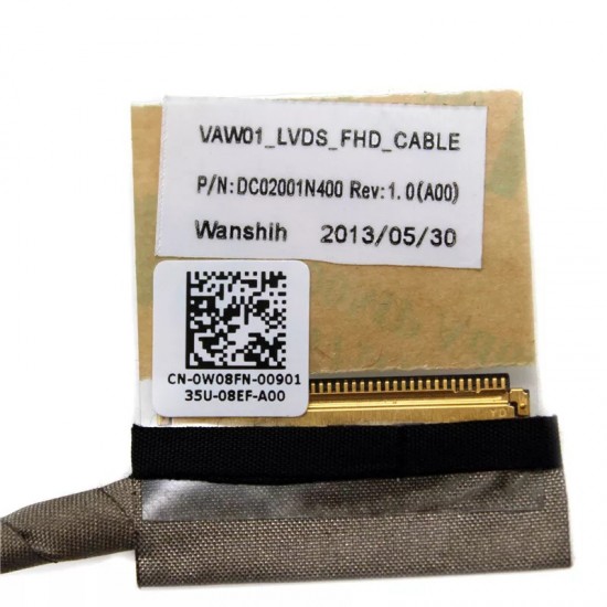 Cablu video LVDS Laptop, Dell, Inspiron 15 3521, 3535, 3537, 5521, 5535, 5537, DC02001N400, VAW01 LVDS FHD Cable, 40 pini