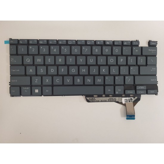 Tastatura Laptop, Asus, ZenBook S 13 UM5302, UM5302TA, UM5302LA, iluminata, Petroleum Blue, layout US Tastaturi noi