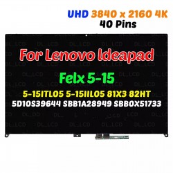 Ansamblu Display Laptop, Lenovo, Flex 5-15IIL05 Type 81X3, 5D10S39644, NE156QUM-N55, 15.6 inch, UHD, 3840x2160, touchscreen, 40 pini