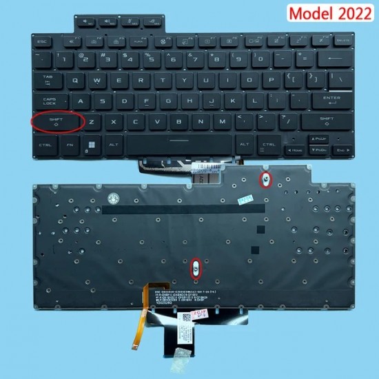 Tastatura Laptop Gaming, Asus, ROG Flow X13 GV301, AN 2022, 2 screws, ilumianta, layout US