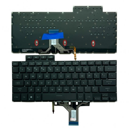 Tastatura Laptop Gaming, Asus, ROG Flow X13 GV301Q, GV301QE, GV301QC, GV301QH, GV301RA, GV301RE, AN 2021, ilumianta, layout US