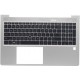 Carcasa superioara cu tastatura palmrest Laptop, HP, ProBook 850 G8, 855 G8, iluminata, argintie, layout US Carcasa Laptop