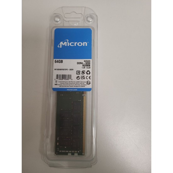 Memorie Server Micron, MTA36ASF8G72PZ-3G2R, 64GB, DDR4-3200MHz, CL22