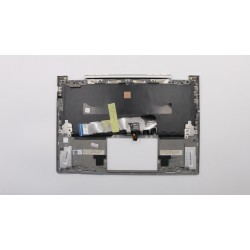 Carcasa superioara palmrest Laptop, Lenovo, Yoga 730-13IWL Type 81JR, 5CB0Q95936, AM279000F20R, argintie, iluminata, layout US