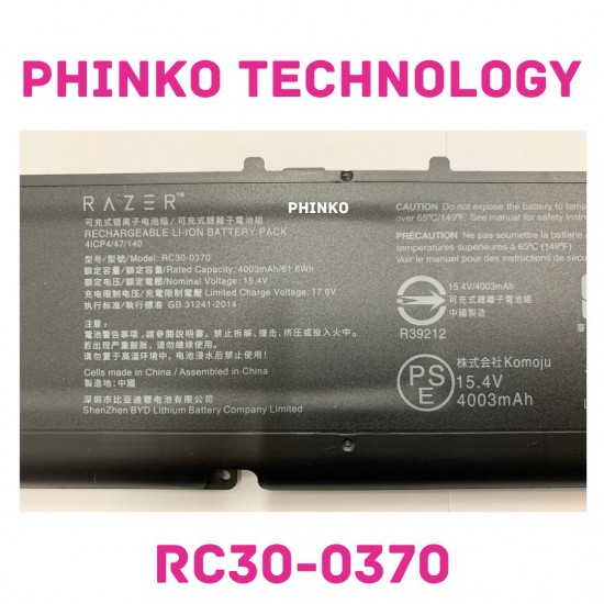 Baterie Laptop, Razer Blade 14 RZ09-0368, RZ09-0370, RZ09-0427, (an 2021, 2022), 4ICP4/47/140, RC30-0370, 15.4V, 4003mAh, 61.6Wh