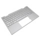 Carcasa superioara cu tastatura palmrest Laptop, HP, Envy X360 13-AY, 13Z-AY, TPN-C147, M82698-001, M15290-001, AM2UT000450, AM2UT000490, AM2UT000900, iluminata, argintie, layout US