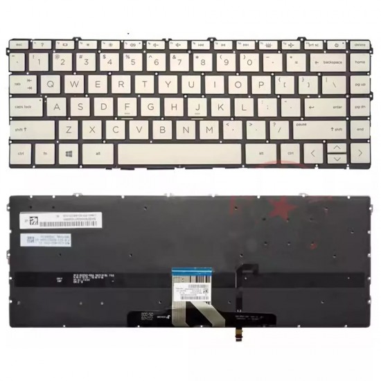 Tastatura Laptop, HP, Pavilion X360 14-DW, 14M-DW, 14T-DW, 14-DV, 14-DY, TPN-I137, iluminata, aurie, layout US