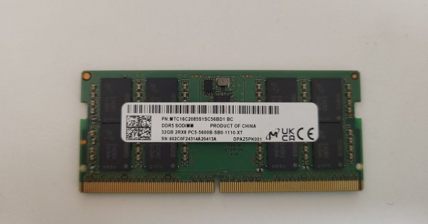 Memorie Laptop, Micron, 32GB, 5600Mhz, PC5-5600B-SB0, Sodimm DDR5