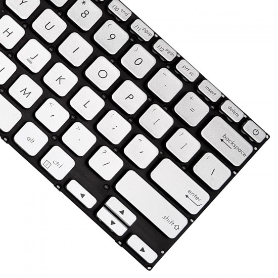 Tastatura Laptop, Asus, VivoBook 14 X420, X420U, X420UA, X420F, X420FA, iluminata, argintie, layout US