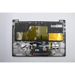 Carcasa superioara cu tastatura iluminata palmrest Laptop, Lenovo, IdeaPad 720S-13IKB Type 81A8, 81BV, 5CB0P18900, AM168000120, iluminata, argintie layout US