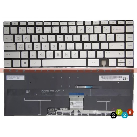 Tastatura Laptop, HP, M30903-001, M30903-271, M30903-031, M30903-B31, SG-A4160-XUA, SN6197BL, SN6194BL, iluminata, argintie, layout US