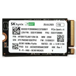 SSD 1TB SK Hynix Laptop, Lenovo, Yoga Slim 6 14IRH8 Type 83E0, 5SS1F28989, SSS1F28990, M.2, format 2242, PCIe Gen4x4