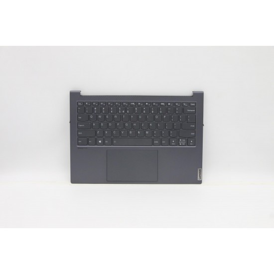 Carcasa superioara cu tastatura palmrest Laptop, Lenovo, Yoga Slim 7 Pro 14ACH5 Type 82MS, AM1W0000800, ET1W0000100, iluminata, gri, layout US