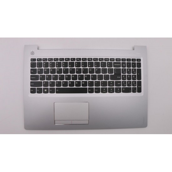 Carcasa superioara cu tastatura palmrest Laptop, Lenovo, Ideapad 510-15ISK Type 80SR, AP10T000550, iluminata, alba, layout US