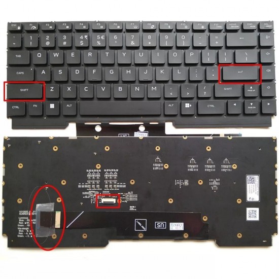 Tastatura Laptop, Dell, Aliewanre X16 R1, X16 R2, iluminata RGB, mecanica, layout US