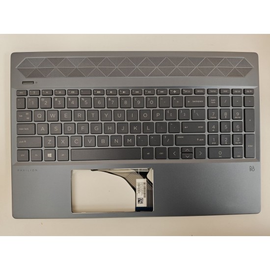 Carcasa superioara cu tastatura palmrest Laptop, HP, Pavilion 15-CS, 15T-CS, 15-CW, EBG7B015010-1, albastra, layout US