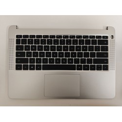 Carcasa superioara cu tastatura palmrest, Huawei, MagicBook Honor 14 KPR-W19, KPL-W00, VLT-W50, KPRC-W10L, KPRL-W10, iluminata, argintie, layout US  