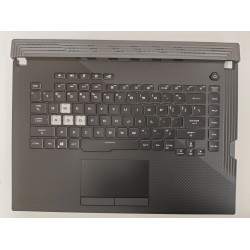 Carcasa superioara cu tastatura palmrest Laptop Gaming, Asus, ROG Strix G15 G531G, G531GU, 90NR01J1-R32US0, G531GU-1A, 13NR01N1AP0101, conector iluminare RGB 16 pini, conector touchpad 8 pini, layout US