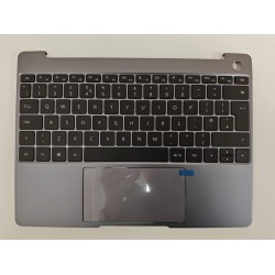 Carcasa superioara cu tastatura palmrest, Huawei, MateBook 13 WRT-W19, WRT-W29L, WRT-W09, WT-W09, HN-W19L, HN-W19R, iluminata, gri, layout UK