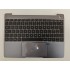 Carcasa superioara cu tastatura palmrest, Huawei, MateBook 13 WRT-W19, WRT-W29L, WRT-W09, WT-W09, HN-W19L, HN-W19R, iluminata, gri, layout UK