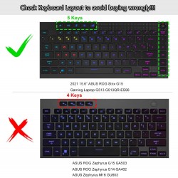 Tastatura Laptop Gaming, Asus, ROG Strix Scar 15 G533Z, G533ZM, G533ZS, G533ZW, G533ZX, iluminata, conector RGB 20 pini, neagra, layout US