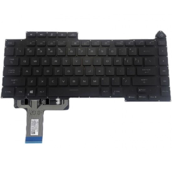 Tastatura Laptop Gaming, Asus, ROG Strix Scar 15 G533Q, G533QM, G533QR, G533QS, iluminata, conector RGB 20 pini, neagra, layout US