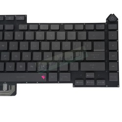 Tastatura Laptop Gaming, Asus, ROG Strix Scar 15 G533Z, G533ZM, G533ZS, G533ZW, G533ZX, iluminata, conector RGB 20 pini, gri, layout US