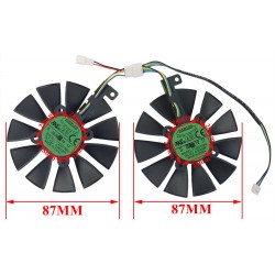 Set coolere placa video PC Desktop, Asus, Radeon RX580 Dual OC, T129215BU, dual fan, 6 pini, 12V, 0.50A, 87mm