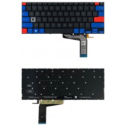 Tastatura Laptop, Asus, VivoBook 14X X1403, X1403V, X1403VA, X1403Z, X1403ZA, iluminata, gri, multicolor, layout US